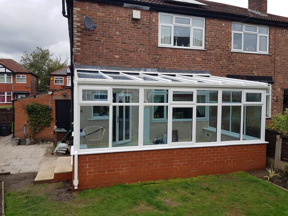 lean to conservatory in a garden in Preston