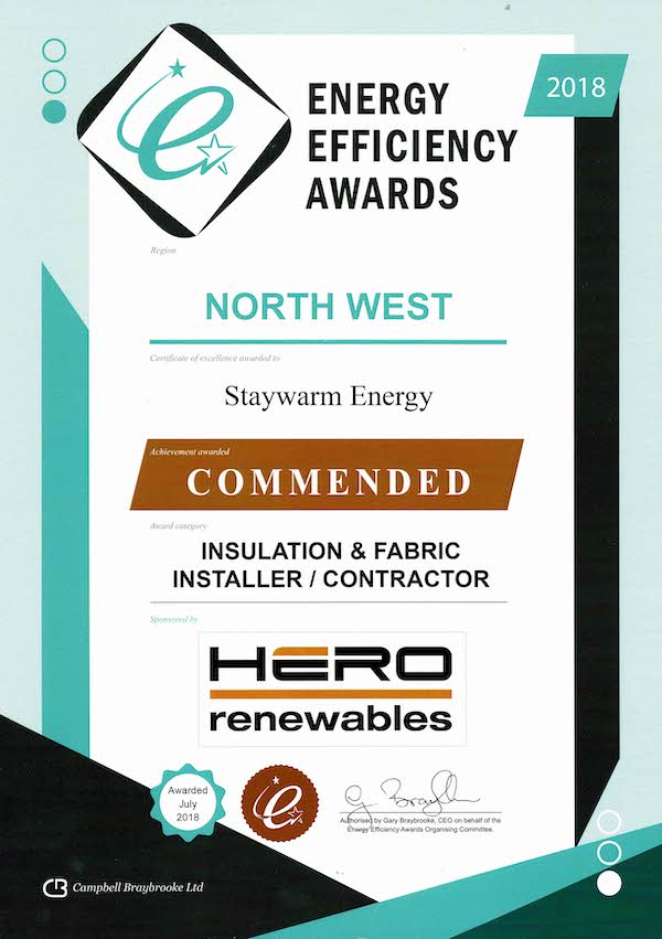 Commended at the North West Energy Efficiency Awards