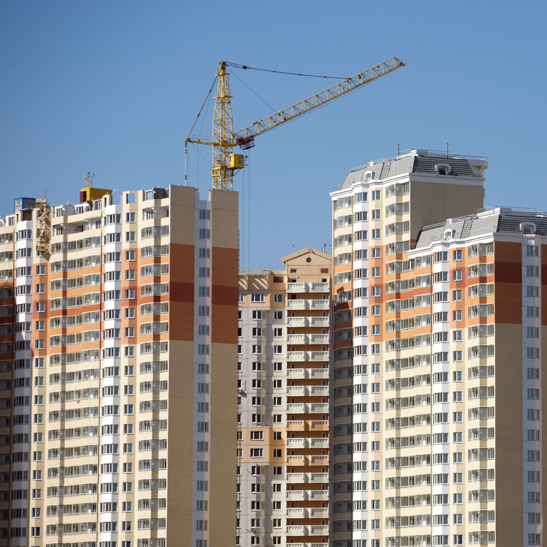 A photograph of tower blocks being built