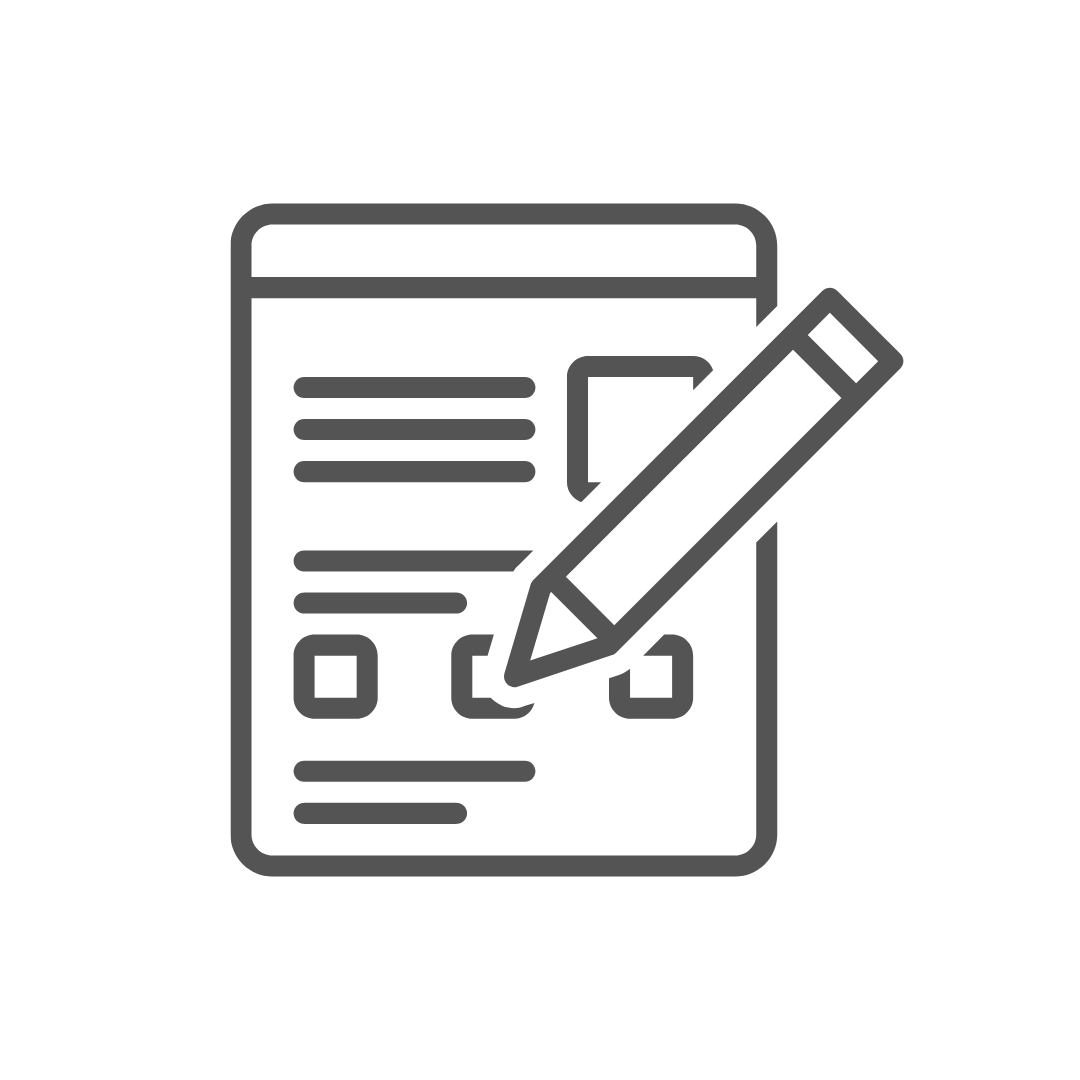 A graphic of a form and pencil